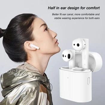 

Xiaomi Wireless Bluetooth EarphonesAir 2S Earbuds with Qi Wireless Charging Case Noise Reduction Semi-in-ear Earphone With Mic