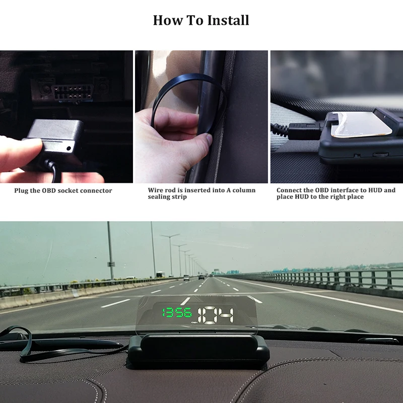KAJARN дисплей " OBD2 автомобильный диагностический инструмент автомобильное зеркало дисплей скорость оборотов вольт температура воды автомобильный HUD C500 Автосигнализация