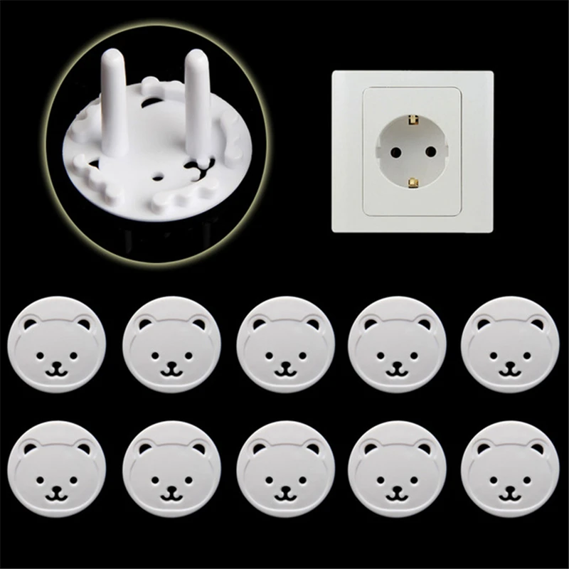 

10Pcs Baby Safety Child Electric Socket Outlet Plug Protection Security Two Phase Safe Lock Cover Kids Sockets Cover Plugs