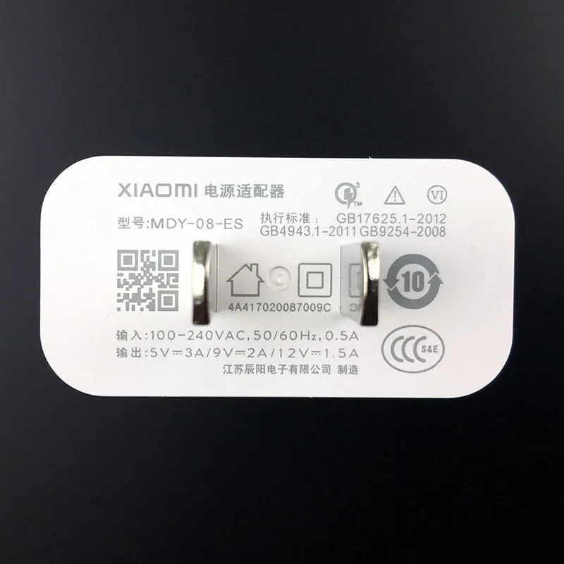Оригинальное зарядное устройство Xiao mi QC 3,0 US адаптер быстрой зарядки 12v1. 5a usb type c кабель для mi 9 9t 9se cc9 mi x 2 3 max 3 redmi note 7