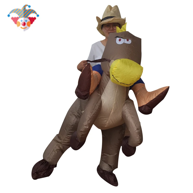 Cowboy Horse Outfit Purim Funny Inflatable Costume Halloween Carnival