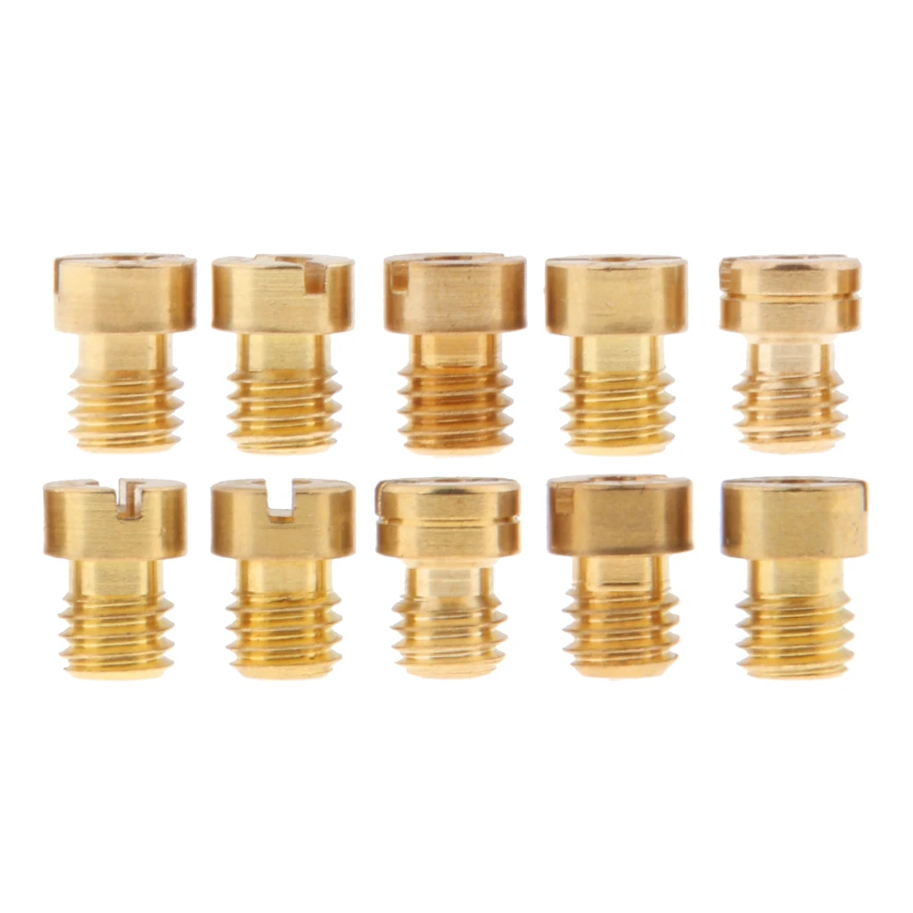 10pcs M5 Thread Carburetor Main Jet Kit 125 126 128 130 132 134 135 136 138 140 Size Replacement for GY6 125cc-150cc