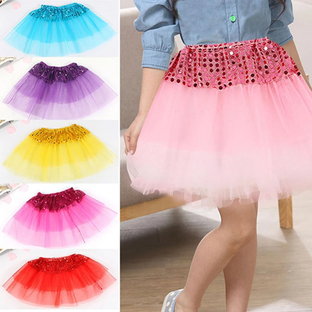 Ropa de baile para niña, de Princesa con lentejuelas de tul, enagua para fiesta de baile, ropa interior de swing Rockabilly|Faldas| - AliExpress