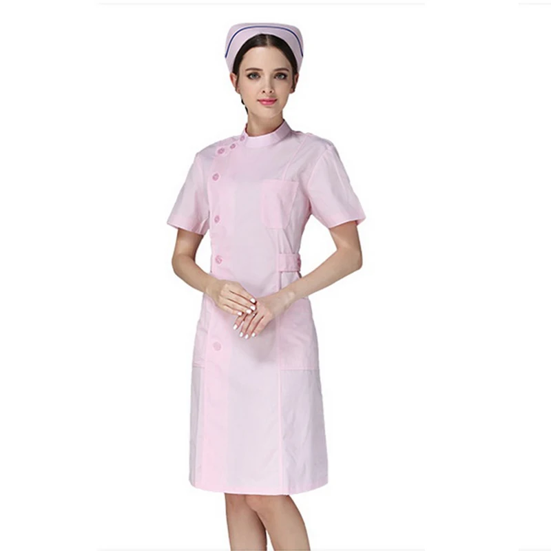 High quality summer women's white coat laboratory Robe science lab coat beauty salonSlim clothing Lab Uniform for Women Uniforms