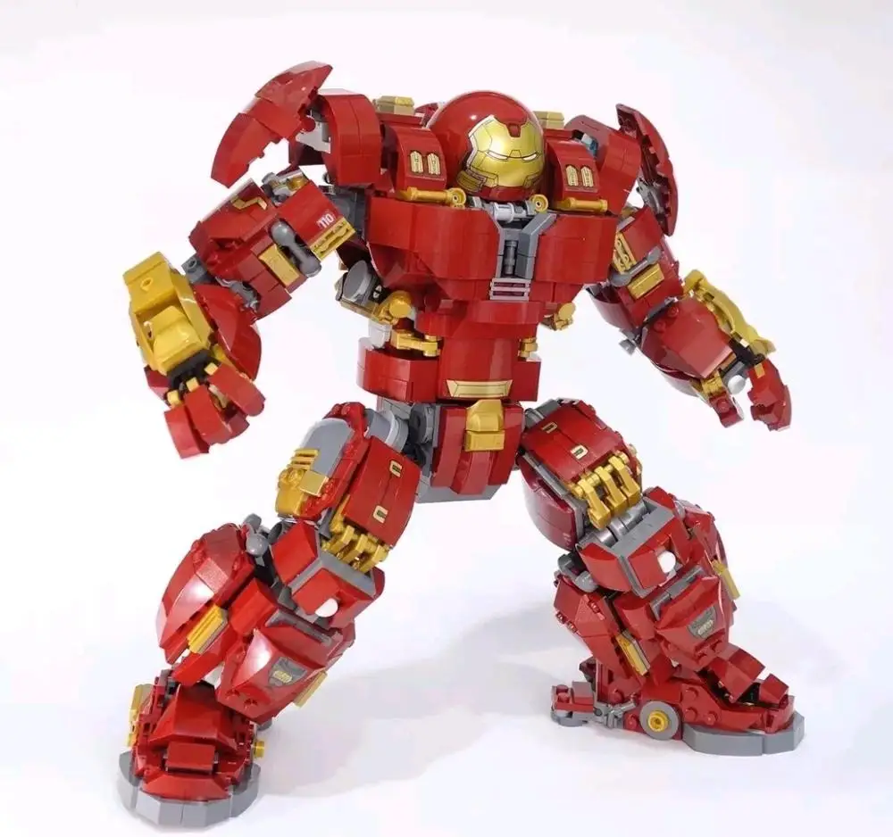 

Lepinblocks 07101 Super Hero Toys Series legoinglys Compatible 76105 Iron Man Anti Hulk Mech Building Bricks Blocks Toys Gifts