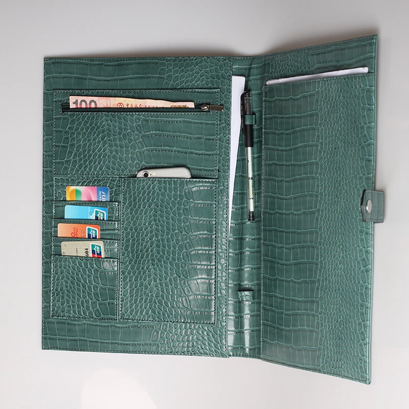 Croc Light Green HIGHREAL Лидер продаж блокнот Сумка для документов вышитый питон узор А4 держатель для файлов высокое качество бизнес держатель для ноутбука - Цвет: Croc Light Green