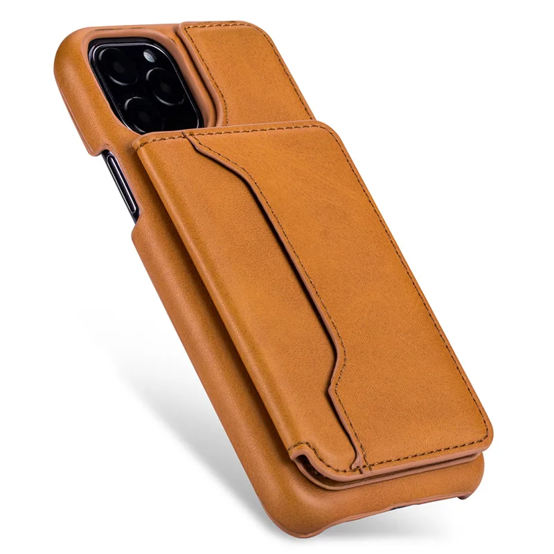 Магнитный адсорбционный Чехол-держатель для карт iPhone 11 Pro роскошный кожаный