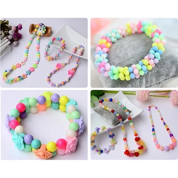 

Colorful Acrylic Beads Set for Jewelry Making Kids Craft DIY Necklace Bracelets 19QC