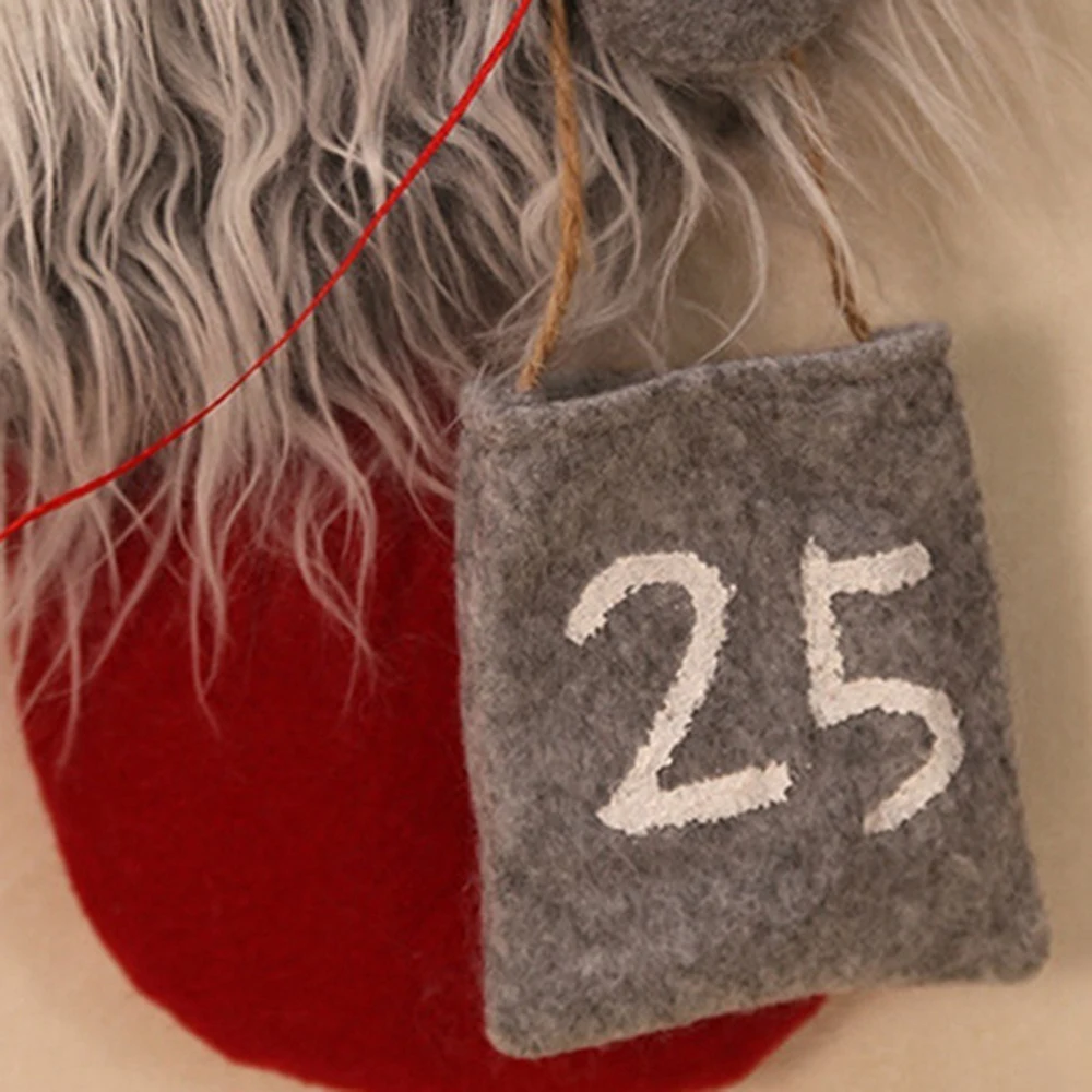 1pc Hanging Christmas Advent Calendar Countdown To Christmas Tree Gift Ornaments Decorations Santa Claus Calendar With Pockets