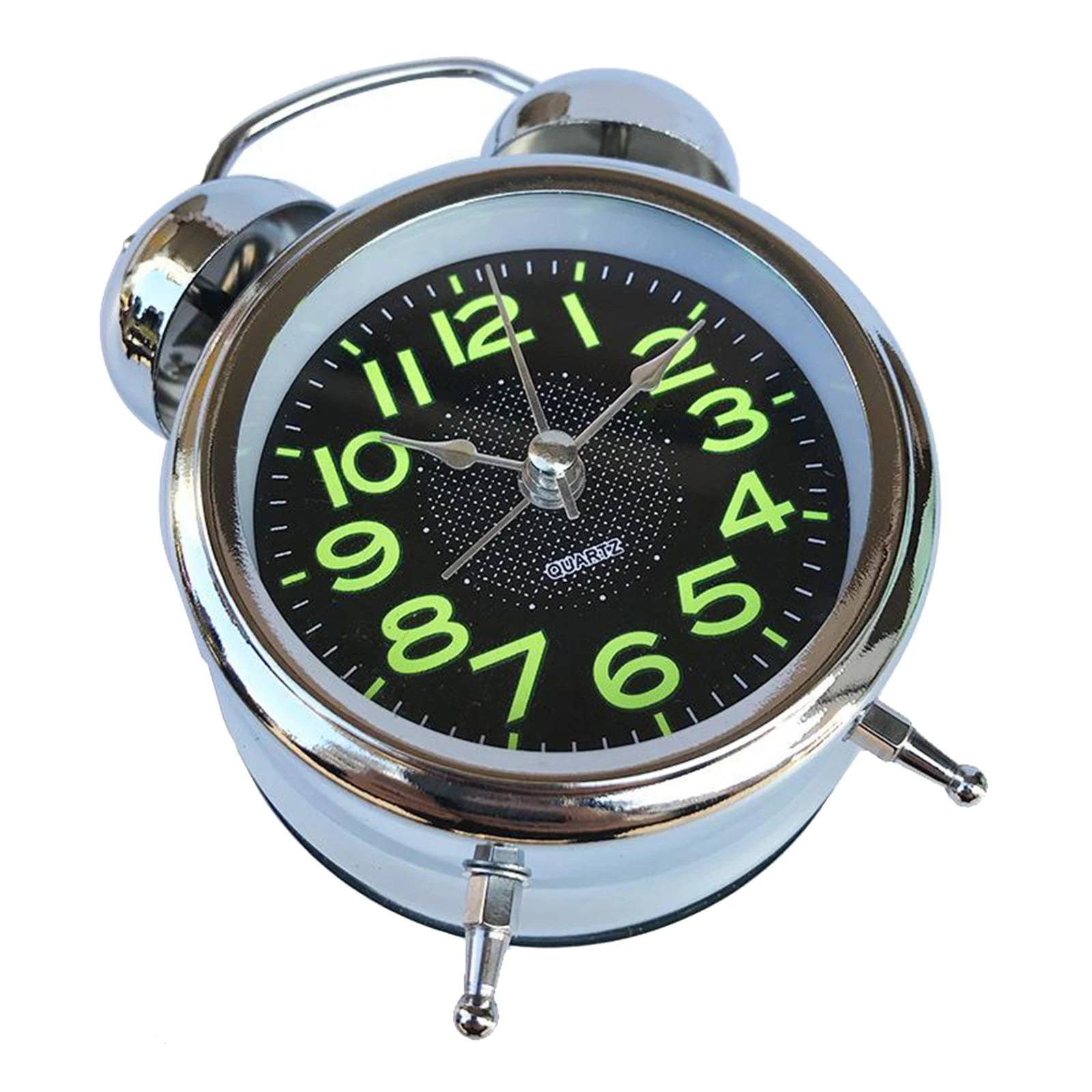 3inch Alarm Clock Electronic Round Double Bell Desk Table Digital Quartz Clock Home Decoration Retro Portable Cute Durable