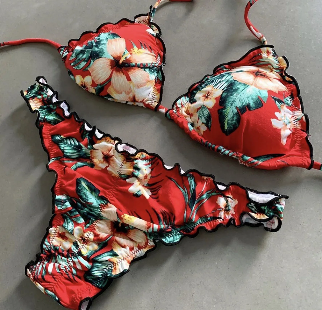 

Imayio Floral Bikini set Triangle Top with cheeky bottom dropshipping