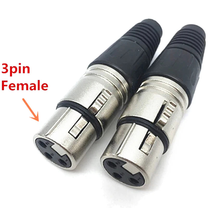 3pin female Мужской и Женский 3-контактный 4-контактный разъем 5-контактный XLR микрофон аудио кабель для подключения к сети инструменты для наращивания волос Cannon концевые кабельные муфты - Цвет: 3pin female