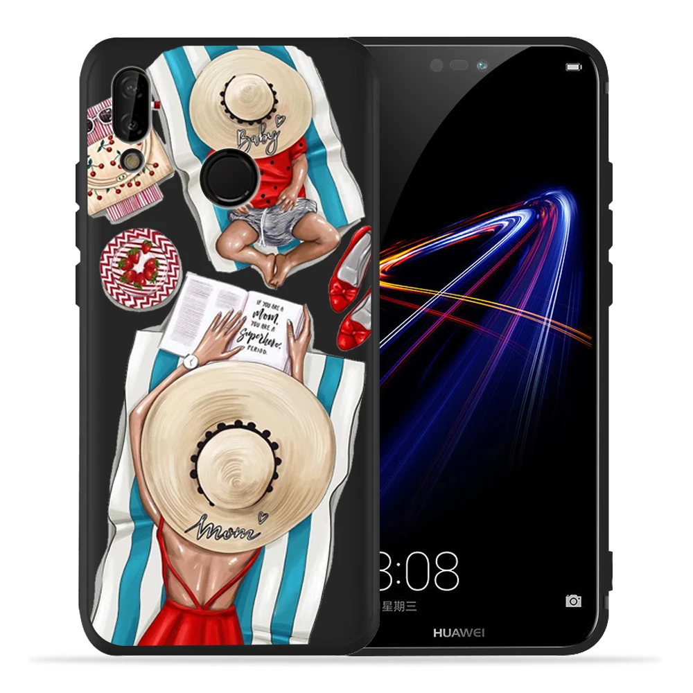 Модный черный чехол для телефона Mam Super Mom baby girl для Huawei honor 8 9 10 Lite honor 9X20 Pro P Smart, мягкий чехол для Etui - Цвет: 11