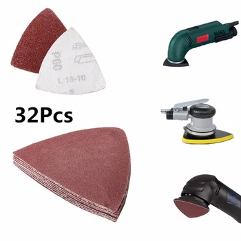 

32Pcs 80mm Hook and Loop Sand Paper Sanding Sheet for Oscillating Multi-Tools 60 120 180 240 Grit