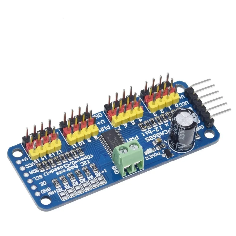 1 шт. 16-канальный 12-битная ШИМ/сервопривод-I2C интерфейс-PCA9685 для Arduino Raspberry Pi DIY Servo Щит Модуль