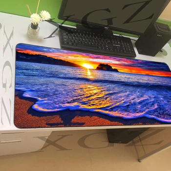 

XGZ Anime Hawaii Ocean Sunset Customized Large Game Mouse Pad Locking Edge Office Computer Desk Mat Skid 900x400 / 600x300 Xxl