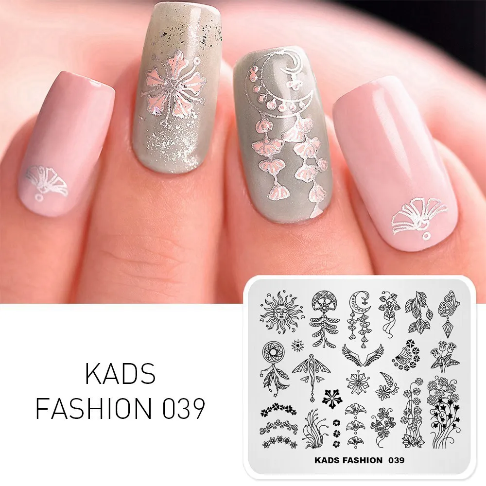KADS пластина для стемпинга для нейл-арта 63 дизайна модная серия маникюрные штамповочные пластины шаблон изображения ногтей штамп пластина шаблон для печати - Цвет: Fashion 039