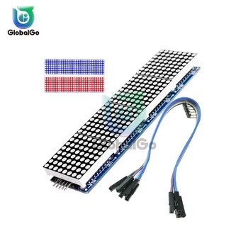MAX7219 Dot Matrix Module Microcontroller 4 In One Display with 5P Line odm led backlit dot matrix fashion watch with weekday display purple