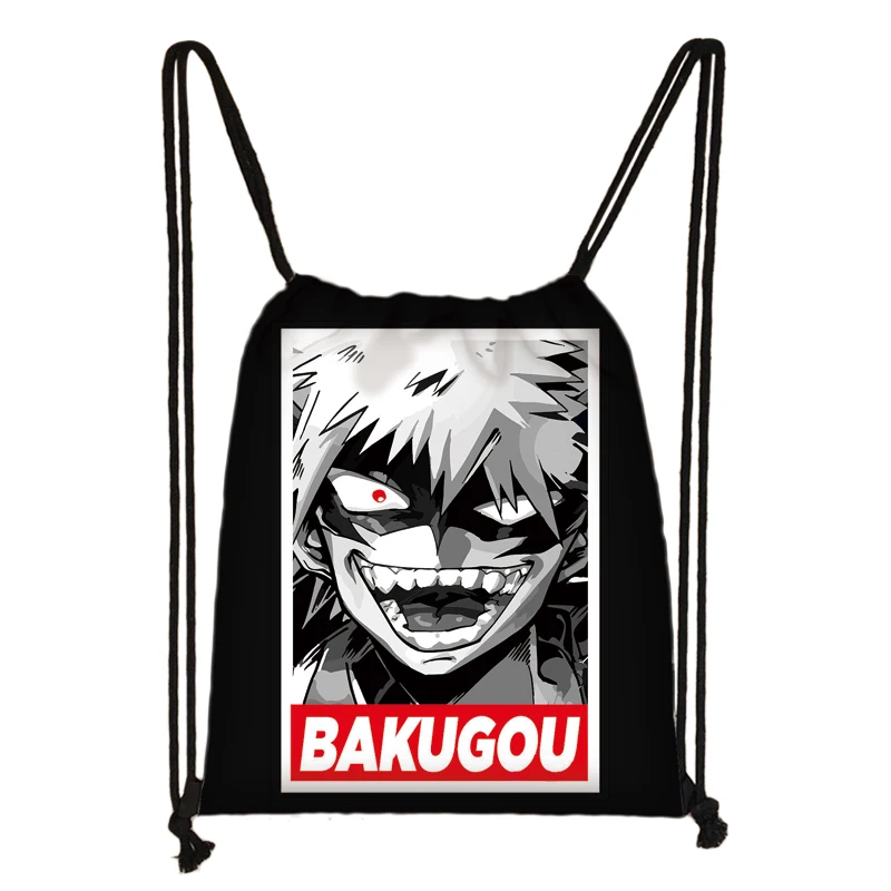 japanese anime Boku No Hero Academia drawstring bag My Hero Academia casual backpack teenager storage bag women men travel bags - Цвет: skdmyhero06