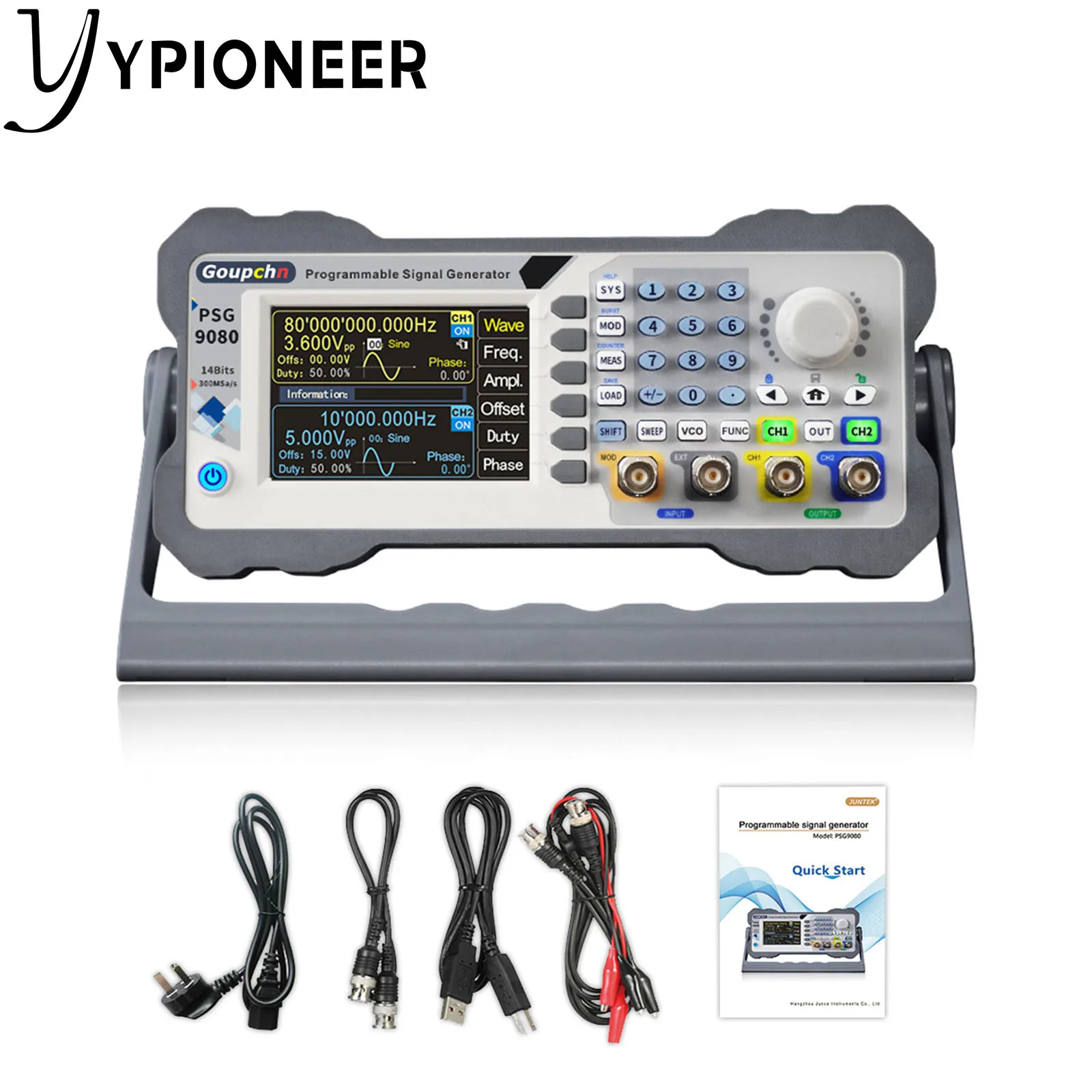 YPioneer PSG9080 80 МГц цифровая Управление DDS генератор сигналов двухканальный Aribitrary