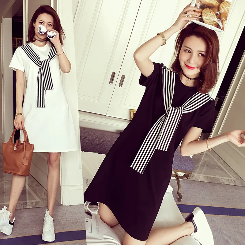 

2020 Korean-style Summer Mid-length WOMEN'S Short-sleeved T-shirt Base Shirt Women's WOMEN'S Dress