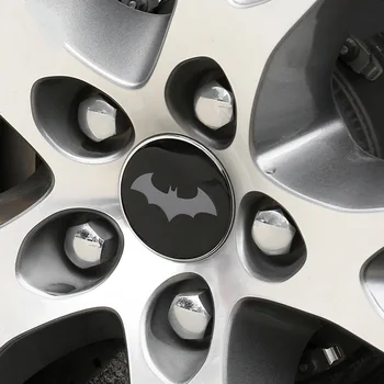

3D Metal Bat Auto Logo Car Decals Wheel Center Hub Caps Rim Sticker Car Styling Batman Badge Emblem Tail Decal Car Accessories