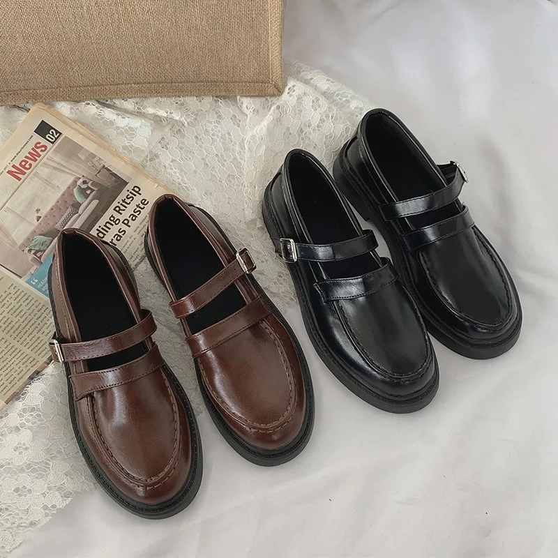 

Autumn Casual Woman Platform Shoes Shallow Mouth British Style Soft Dress Flats Women Oxfords Women's All-Match Modis Round Toe