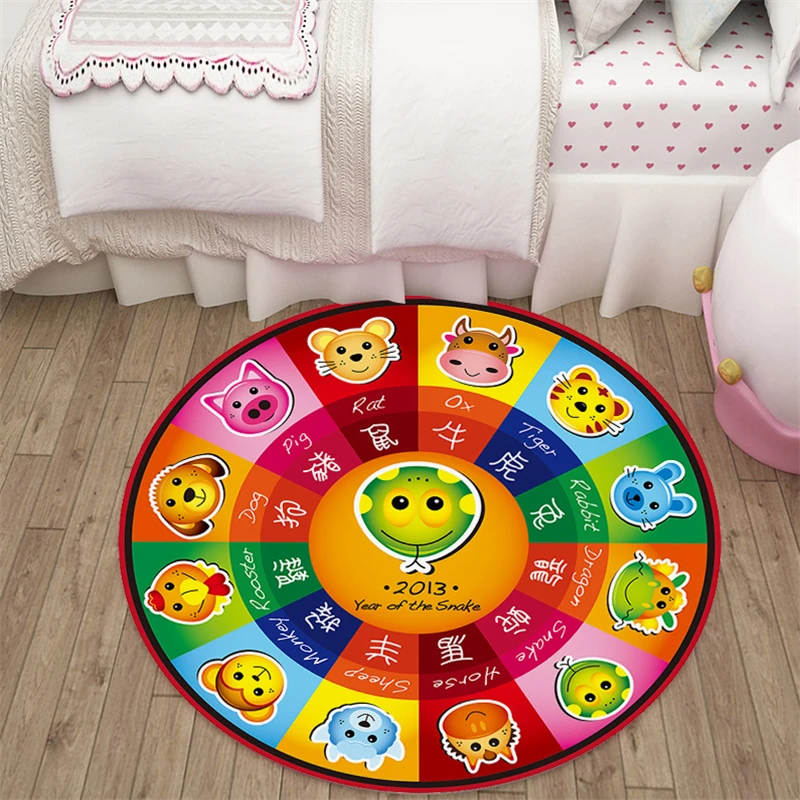 Детский круглый коврик для ползания спальни|Ковер| |