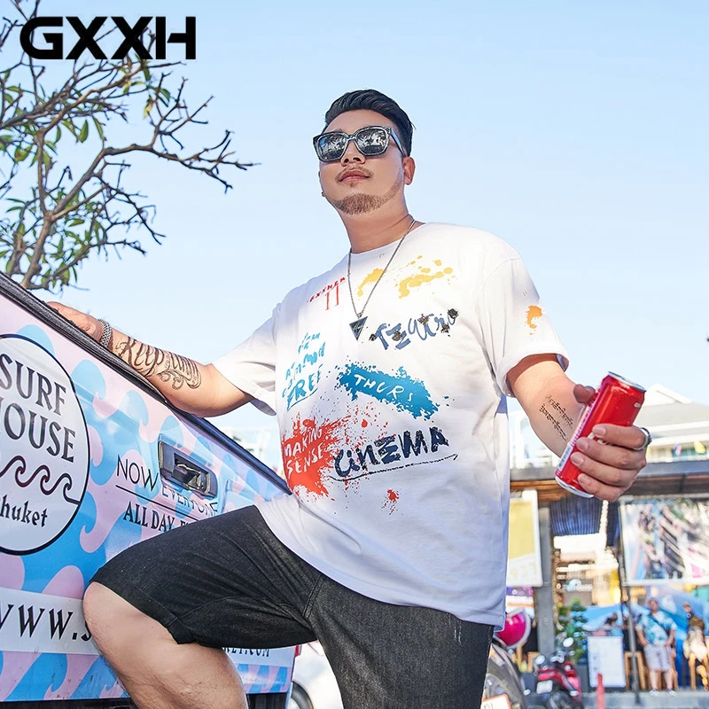 GXXH Мужская футболка большого размера из 100% хлопка мужские футболки с