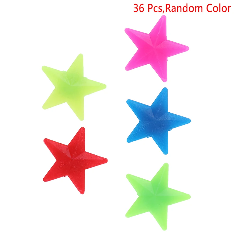 36Pcs Colorful Star Bike Bicycle Wheel Spoke Beads Luminous Plastic Clip Spoke Bead Bicycle Beads Wire Decor