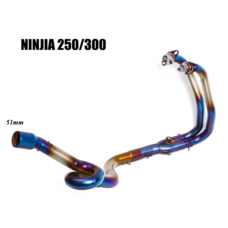 51mm Motorcycle Exhaust Front Link Pipe Slip on for Kawasaki Ninja 250/300 Z250/300 2012-2017 Escape Moto Modified Muffler Tube - Image 3