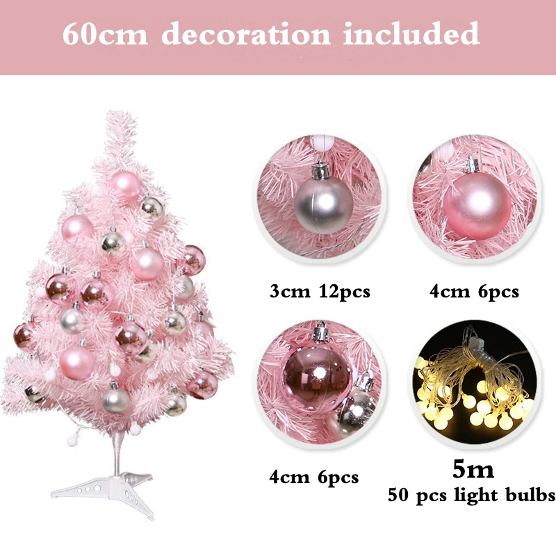 Creative Pink PVC Encryption Christmas Tree For Home Decorations Kids Gifts New Year Ornaments Desktop Decor New Christmas Tree