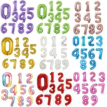 

16/32/40inch Figure Digit Number Balloons Foil Ballons Wedding Decoration Baby Shower Birthday Party Ballon Globos Wholesale