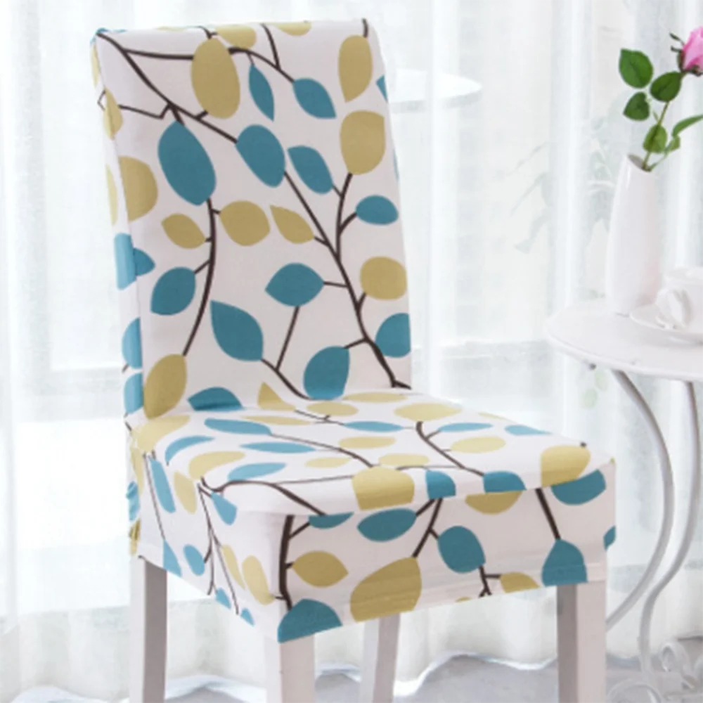 Чехлы для кухонных стульев с цветочным принтом, съемные чехлы для стульев, чехлы для обеденных сидений, чехлы для стульев из смешанной ткани - Цвет: Бургундия