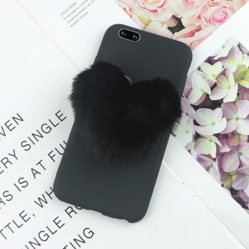 Меховой чехол Love Heart для Samsung Galaxy S10 Plus S10e S9 S8 S20 ультрамягкий из ТПУ J8 2018 J4Plus J6Plus A70 A50