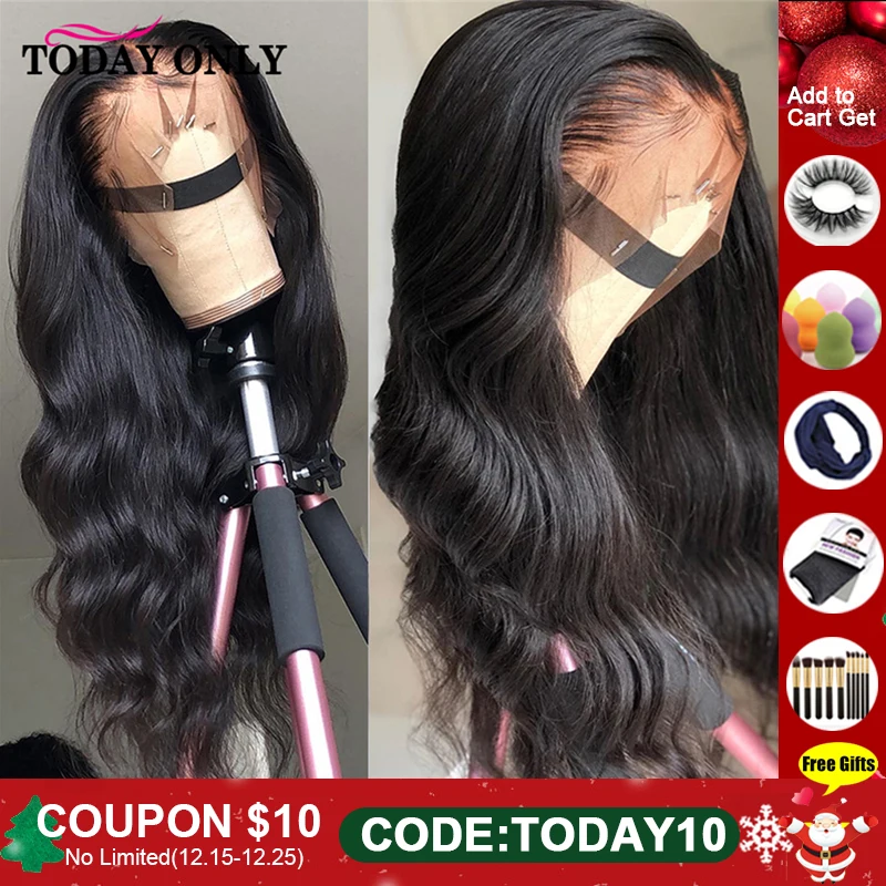 13x4 13x6 Peruvian Body Wave Lace Front Human Hair Wigs For Women Pre Remy Lace Front Wigs 150% 180 Density Lace Wig MediumRatio