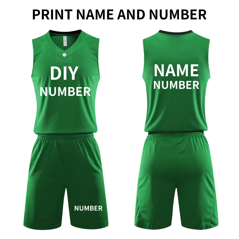 DIY Для мужчин трикотажные баскетбольные США униформа для игры в баскетбол в колледже по индивидуальному заказу комплекты быстросохнущая рубашка без рукавов Короткие баскетбольной команды костюм - Цвет: Fruit green DIY