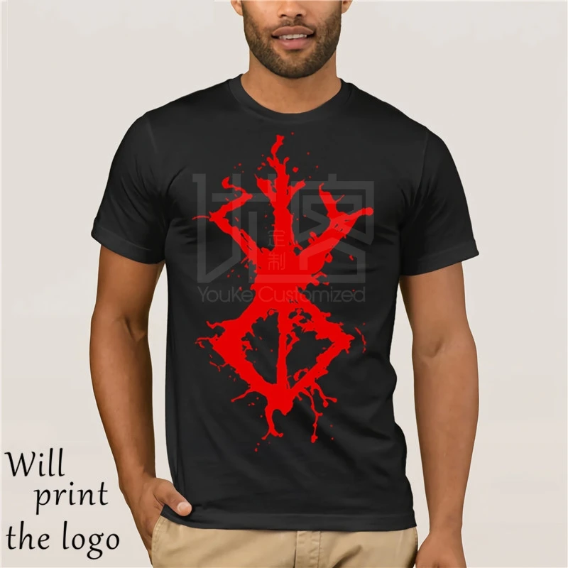 В primo piano Animazione A Tema garnio splatter versione Berserk футболка Uomo Maniche Corte Ragazzi аниме логотип