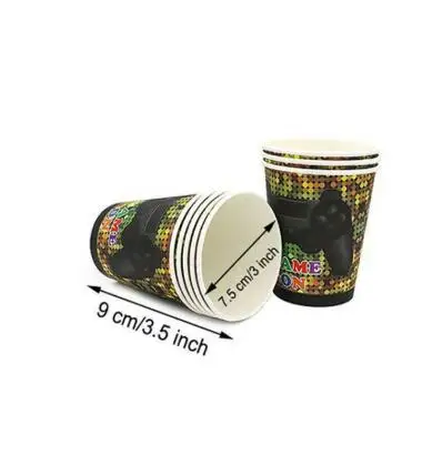 6PCS Игровую тематику набор одноразовой посуды геймпад игра печати на мальчиков и девочек день рождения, детский душ чашка тарелка вечерние украшения свадебные принадлежности - Цвет: 6PCS