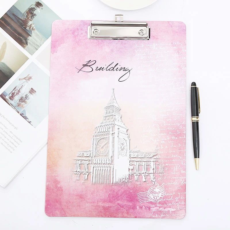 Cute A4 Writing Paper Clipboard Kawaii Exam Folder Clip Board Desk File Drawing Pad School Material Office Supply Accessory Bts - Цвет: Big Ben 1pc