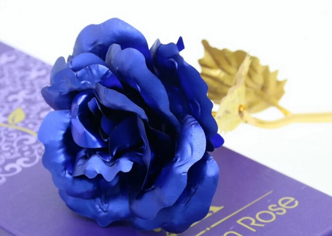 24K позолоченный Galaxy Rose подарок на День святого Валентина для подруги жены любовь подарок - Цвет: Синий