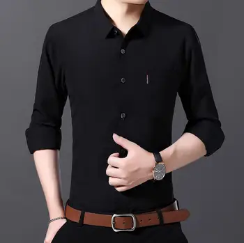 

New cotton velvet shirt men's long-sleeved corduroy middle-aged cotton casual shirt em8 thick section k0993-1-14