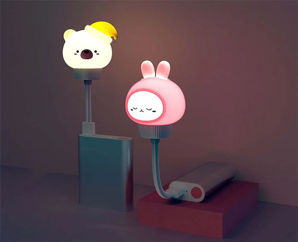 LED Cute USB Night Light Children Cartoon Night Lamp Creative Animal Remote Control For Bedroom Decor Kid Lamp Christmas Gift bathroom night light