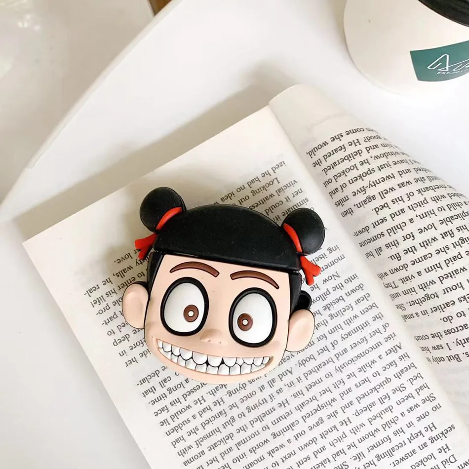 3D милый чехол для наушников для Airpods 2 чехол силиконовый чехол для мальчиков с изображением аниме кошки Рождественский чехол для наушников для Apple Air pods для Earpods чехол - Цвет: 606A