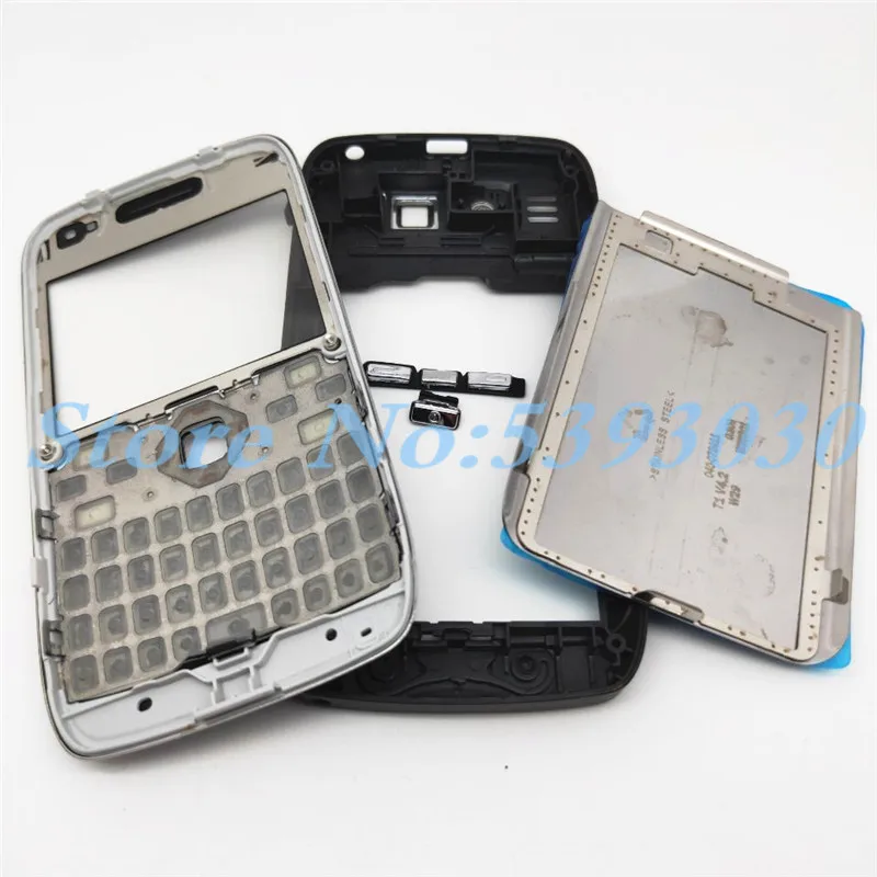 Для Nokia E72 Корпус Передняя Лицевая панель рамка чехол+ задняя крышка/крышка батарейного отсека+ клавиатура+ логотип