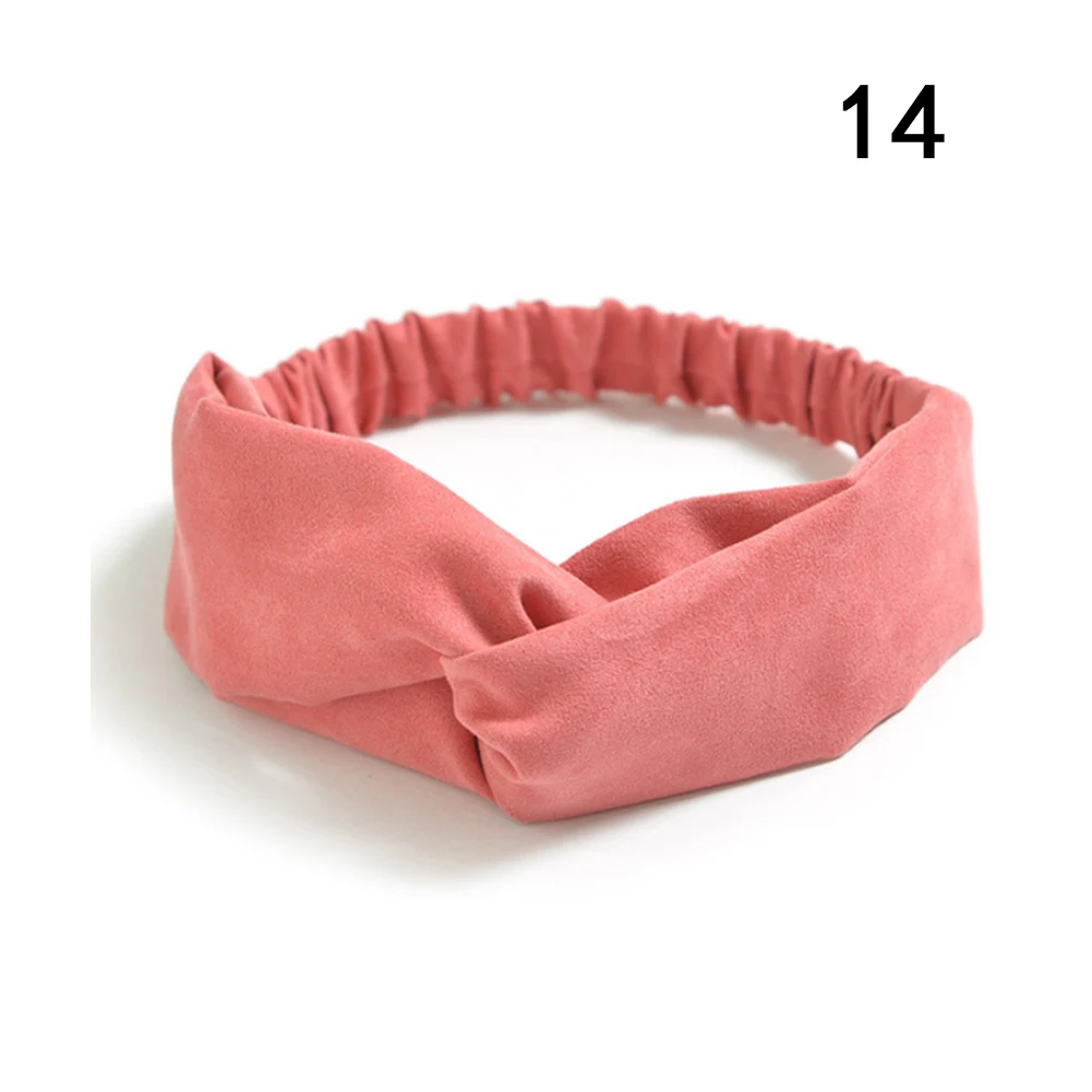 Women Suede Headband Bohemian Vintage Cross Knot Elastic Hairband Girls Hair Accessories Hair Band Floral Solid Knotted Headwear flapper headband