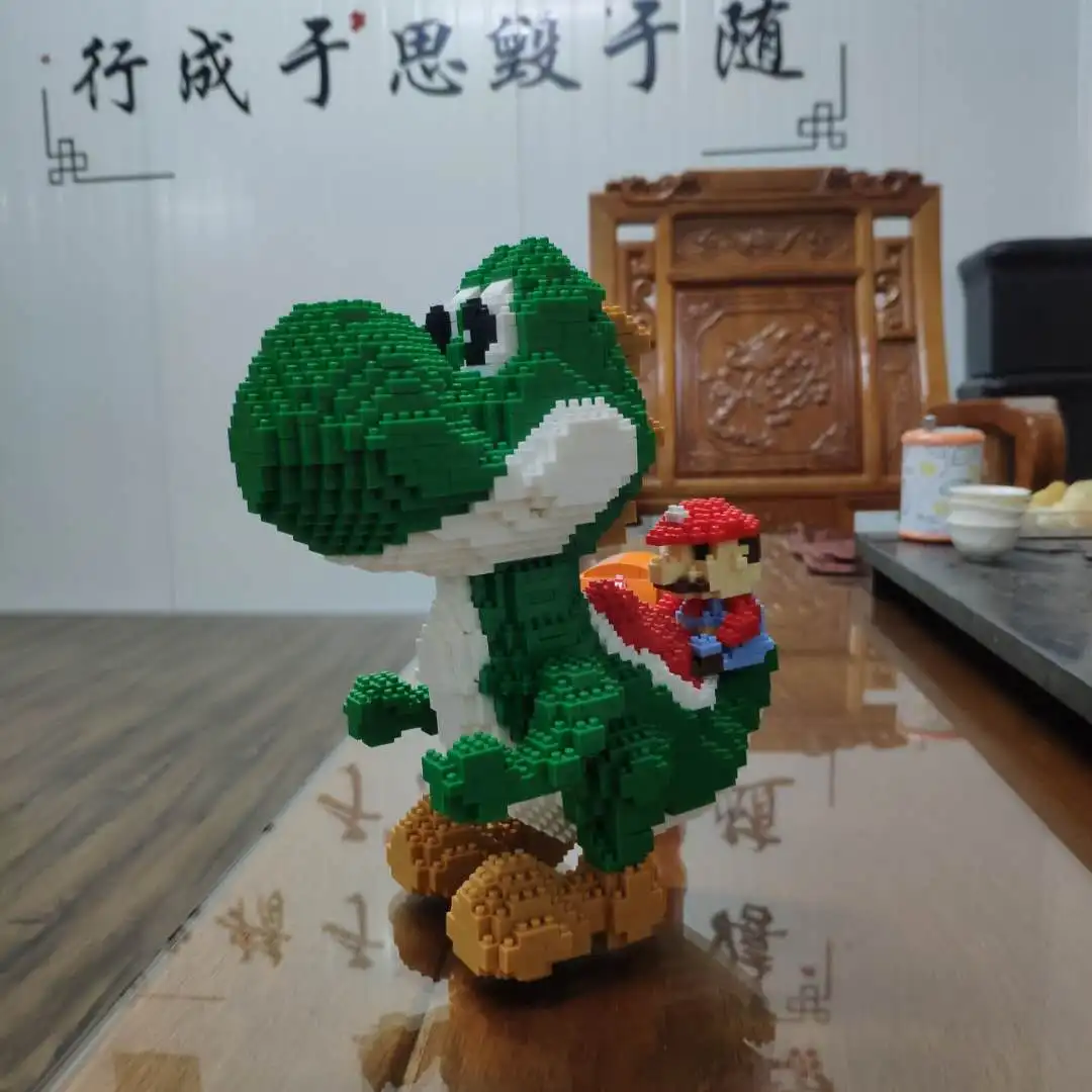 HC 9020 Super Mario Yoshi Green Dragon 3D модель 2276 шт. DIY Мини Алмазные строительные блоки игрушки