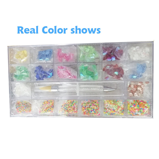Multi Nail Rhinestones Kit Flatback 240pcs Alloy Charms (Neon,Pink,AB,Blue) Glass Jewelry Nail Art Crystal Box 2022