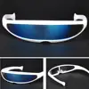 Futuristic Narrow Cyclops Visor Sunglasses Laser Eyeglasses UV400 Personality Mirrored Lens Costume Eyewear Glasses ► Photo 3/6
