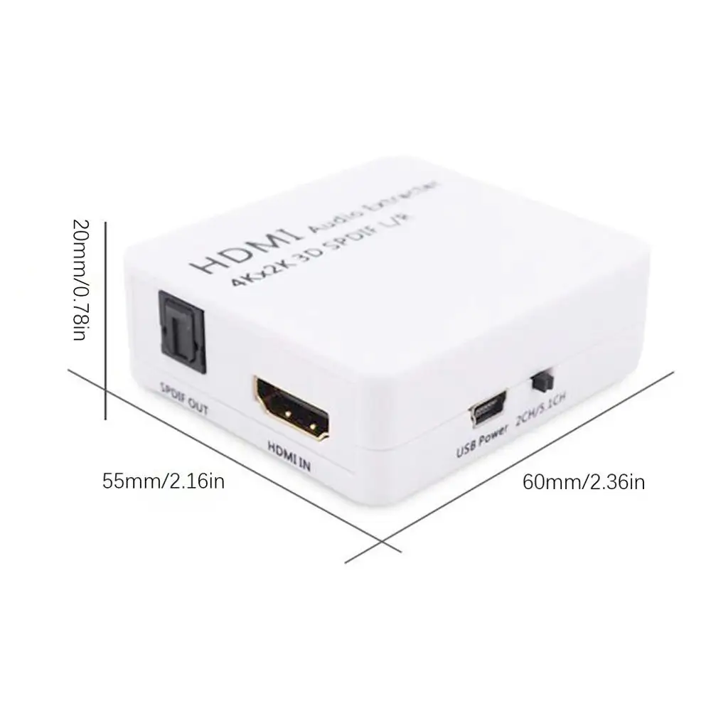 Аудио экстрактор 4K HDMI к HDMI и оптический Spdif 3,5 мм стерео портативный HDMI аудио экстрактор